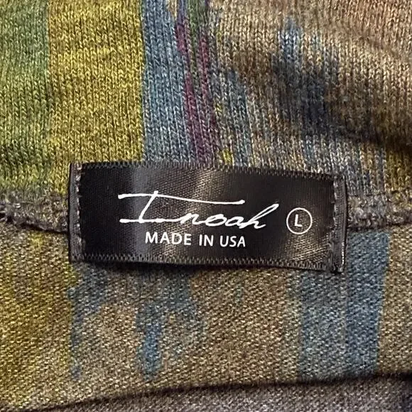 Inoah Shirt Womens Large Multicolor Dog Art Cowl Neck Long Sleeve Tunic Top - Picture 4 of 9